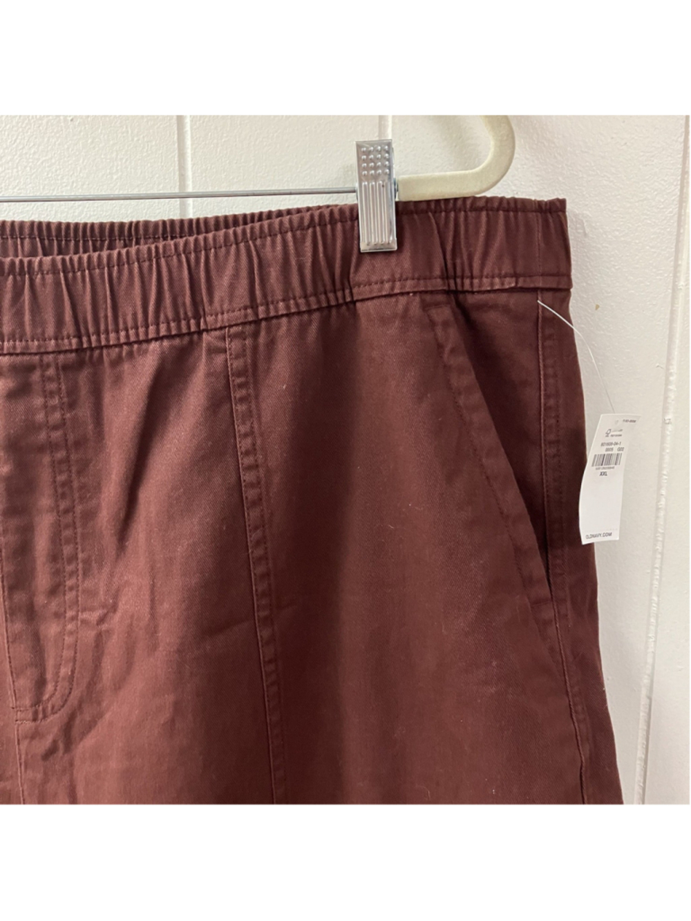 NWT Casual Fall Comfort Old Navy High-Rise Barrel Pull-on Pants XXL Burgundy - Picture 3 of 9